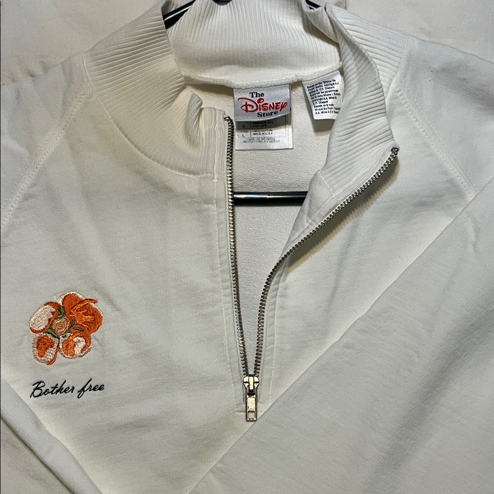 Disney Cream Zip-Up with Orange Embroidery